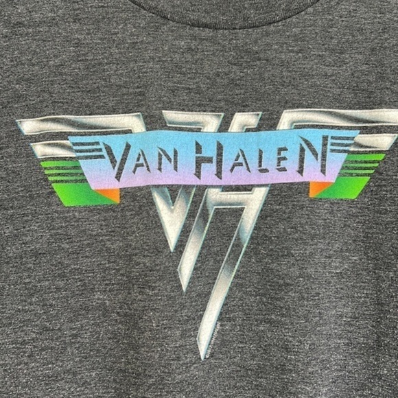 Van Halen - 2017 Van Halen Fun Retro Logo Gray Short Sleeve T Short Size XL - Picture 7 of 9